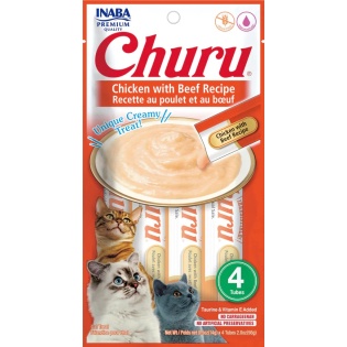CHURU CAT RECETA POLLO CON BUEY 4*14GR