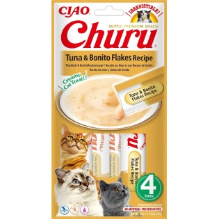 CHURU CAT RECETA ATUN CON VIRUTAS BONITO 4*14GR